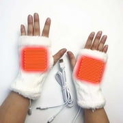 Levmjia Heating Gloves for Men Women Warm Gloves Coldproof And Warm Electric Half Finger Knitted Gloves Palm And Back Double-sided Constant Temperature Heating Gloves
